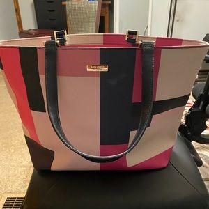 Kate Spade Multi-color Geometric Leather Tote